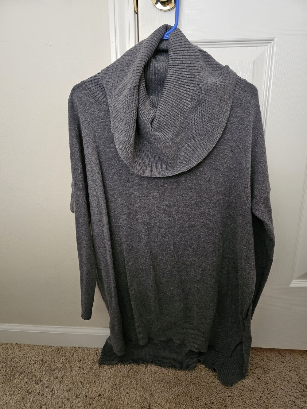 Cozy Gray Cowl Neck Women’s Sweater